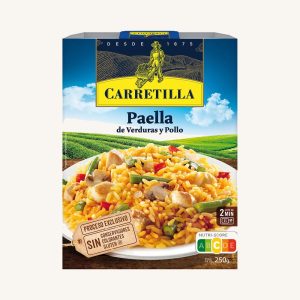 Carretilla Chicken and vegetables paella, ready to eat in 2 min, 1 portion tray 250 gr