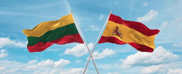 Spain and Lithuania flags